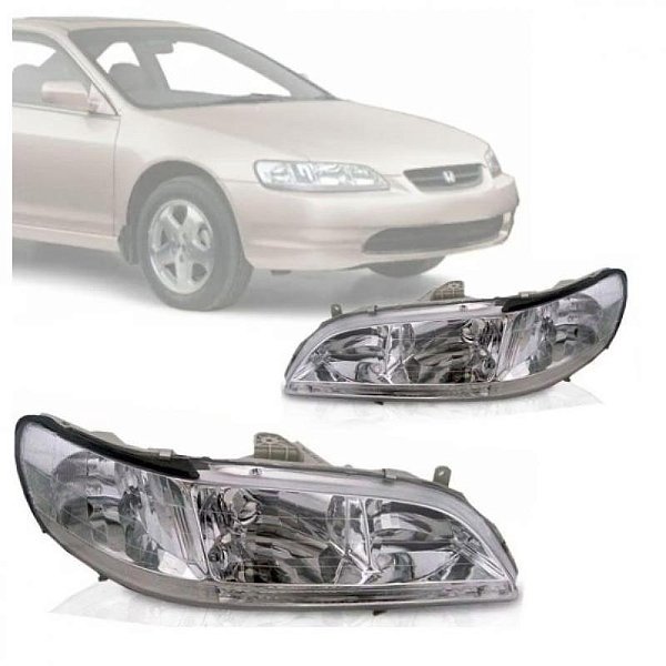 Farol accord honda de 1998 a 2002 lado direito manual e elétrico com pisca branco
