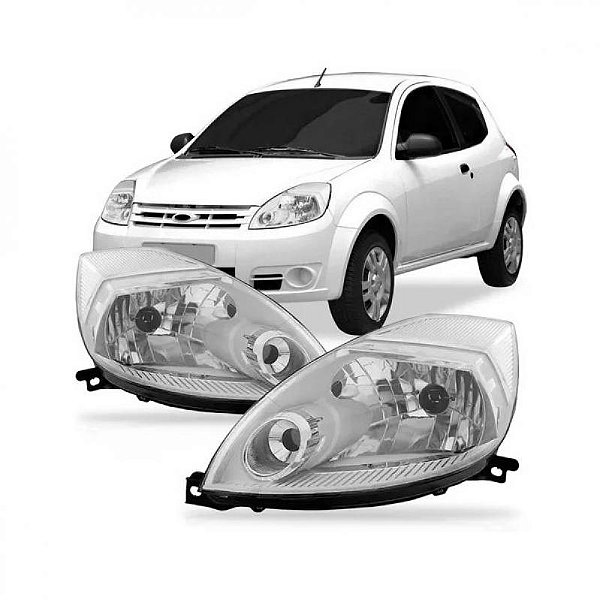 Farol ka ford de 2008 a 2014 lado direito cromado