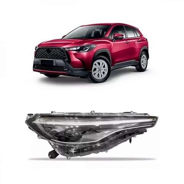 Farol corolla cross toyota de 2021 a 2025 lado esquerdo com LED
