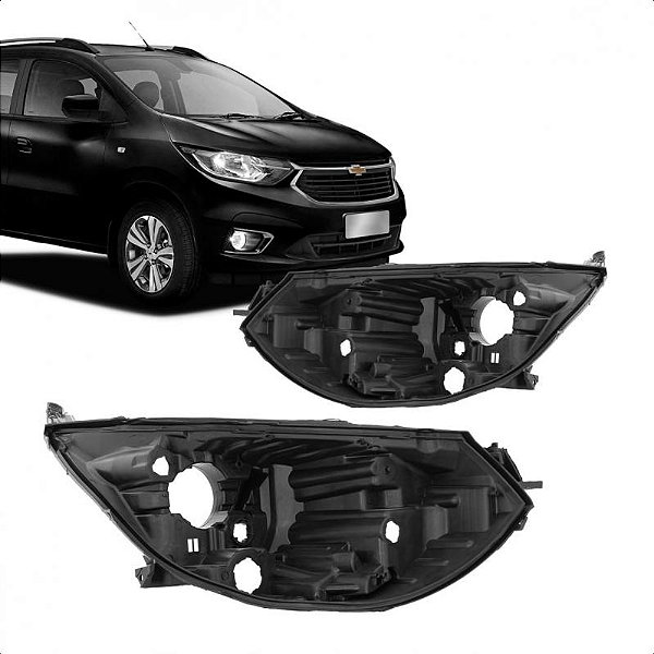Carcaça de farol spin chevrolet de 2019 a 2024 lado esquerdo