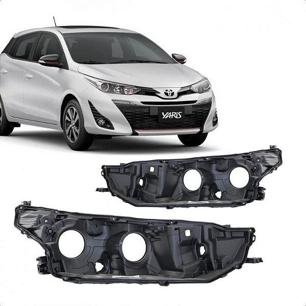 Carcaça de farol yaris toyota de 2018 a 2022 lado esquerdo