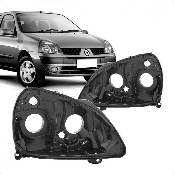 Carcaça de farol clio renault de 2003 a 2011 lado esquerdo