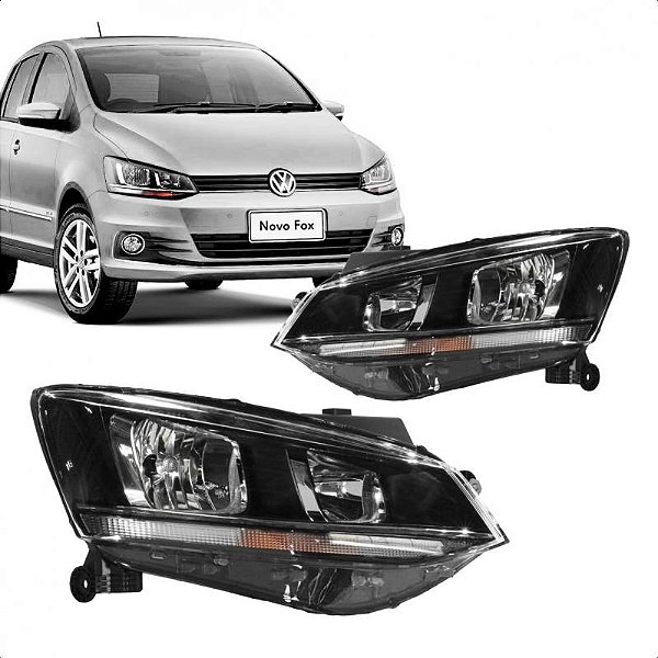 Farol fox spacefox e crossfox volkswagen de 2015 a 2022 lado esquerdo com friso cromado