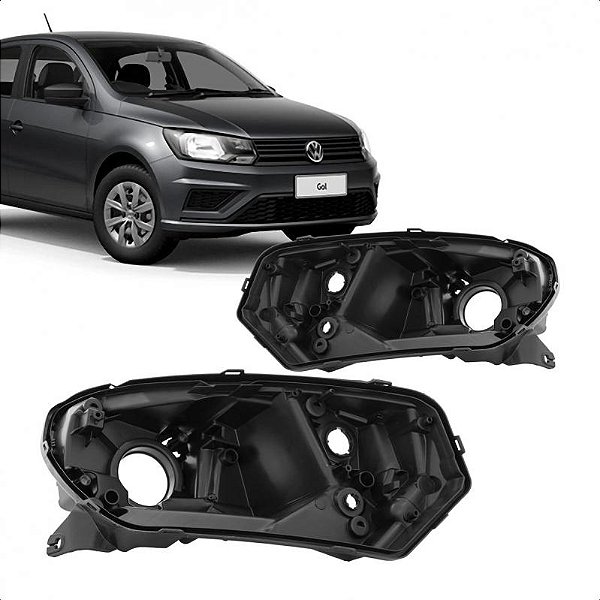 Carcaça de farol gol saveiro e voyage volkswagen de 2018 a 2023 lado direito geração 8 foco simples
