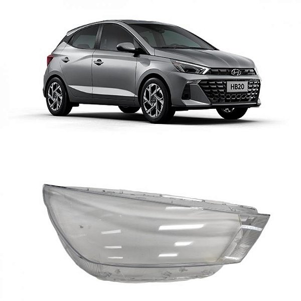 Lente de farol hb20 hyundai de 2023 a 2026 lado direito