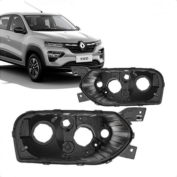 Carcaça de farol kwid renault de 2022 a 2025 lado direito inferior