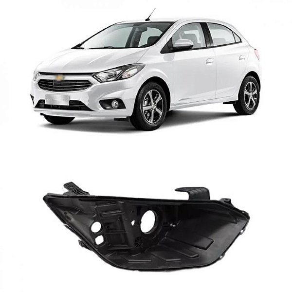 Carcaça de farol onix e prisma chevrolet de 2017 a 2020 lado direito