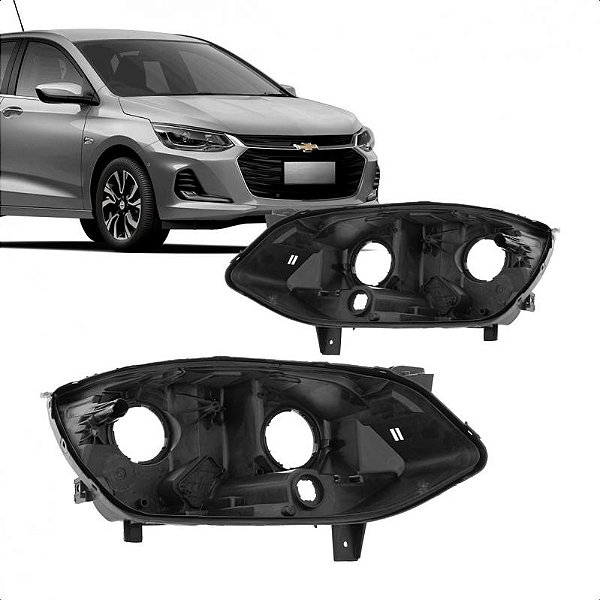 Carcaça de farol onix chevrolet de 2020 a 2025 lado direito modelo com projetor