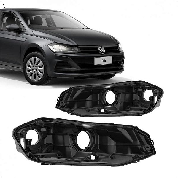 Carcaça de farol polo e virtus volkswagen de 2018 a 2022 lado direito modelo cibie arteb