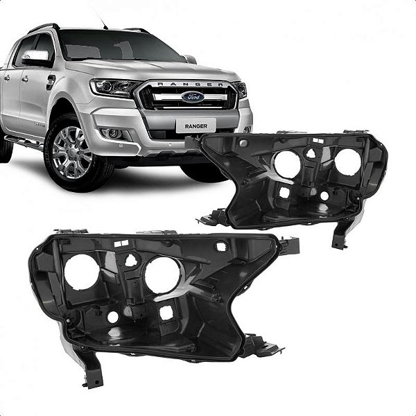 Carcaça de farol ranger ford de 2016 a 2023 lado esquerdo