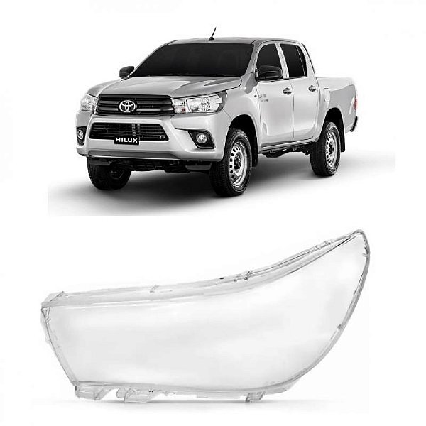 Lente de farol hilux toyota de 2016 a 2020 lado direito para picape sem LED