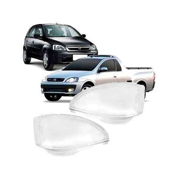 Lente de farol corsa chevrolet de 2003 a 2007 lado direito raiada