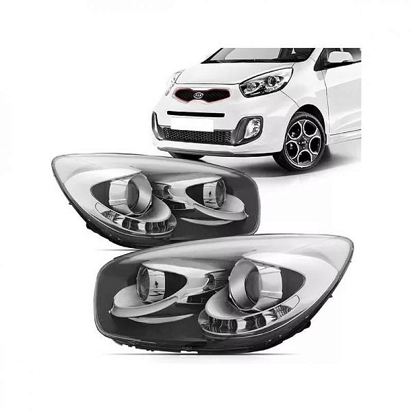 Farol picanto kia de 2012 a 2017 lado direito elétrico com LED com projetor