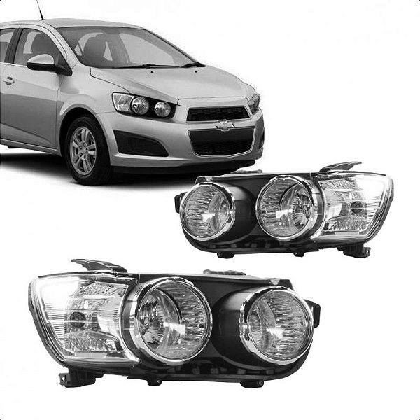Farol sonic chevrolet de 2012 a 2014 lado esquerdo com anel cromado