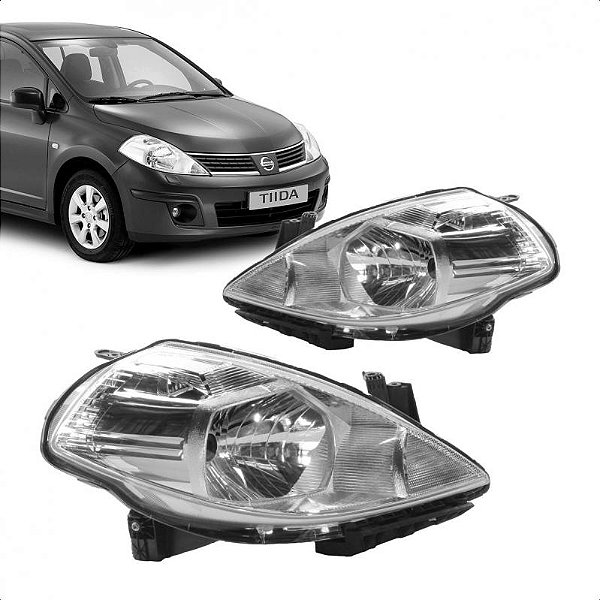 Farol tiida nissan de 2007 a 2013 lado direito cristal com pisca