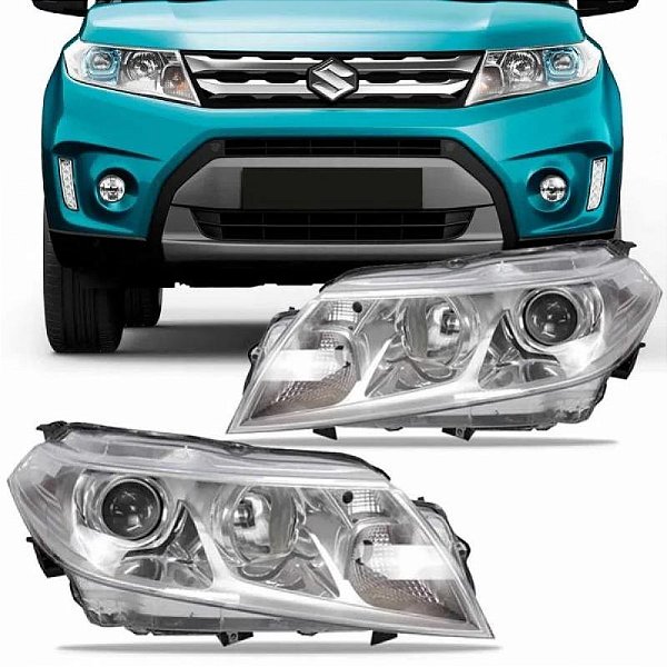 Farol vitara suzuki de 2016 a 2019 lado direito cromado elétrico com motor