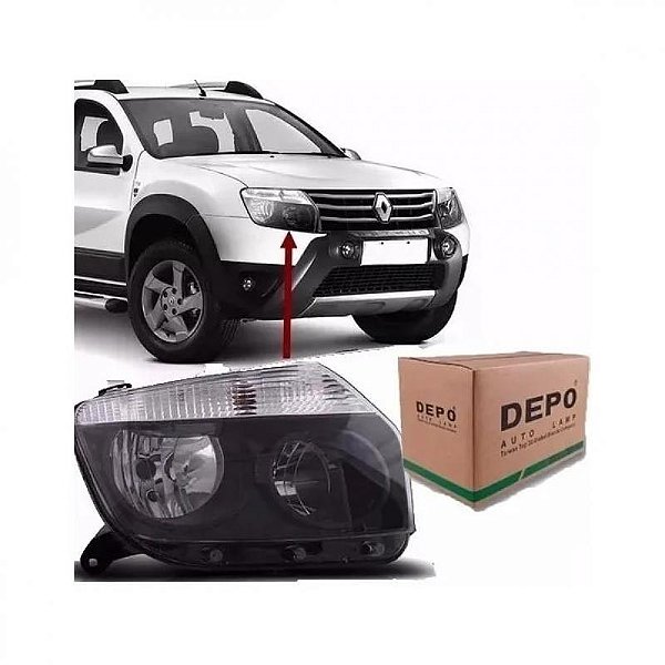 Farol duster renault de 2010 a 2015 lado esquerdo fumê