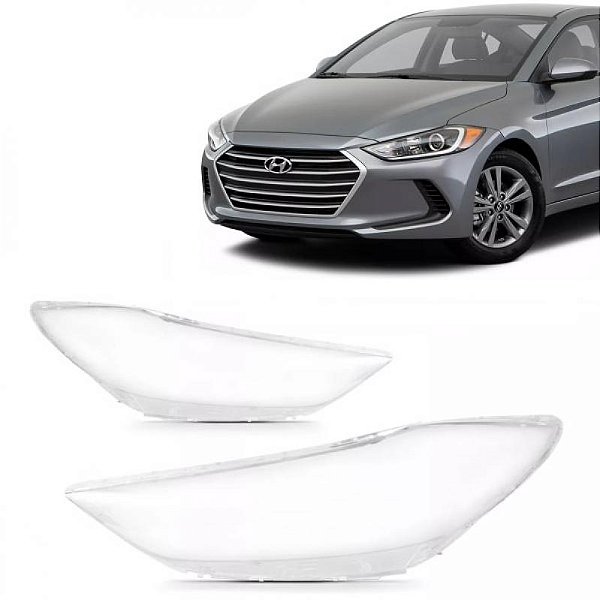 Lente de farol elantra hyundai de 2017 a 2018 lado direito