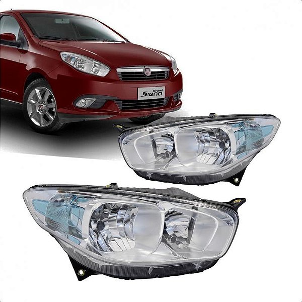 Farol grand siena fiat de 2012 a 2022 lado esquerdo cromado