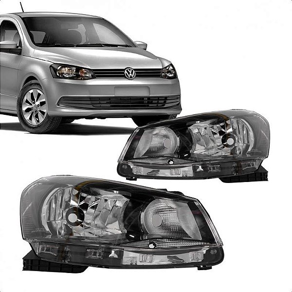 Farol gol volkswagen de 2013 a 2016 lado direito máscara negra foco simples geração 6