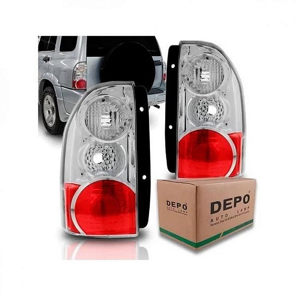 Lanterna vitara suzuki e tracker chevrolet de 2007 a 2009 traseira lado direito cristal e vermelho