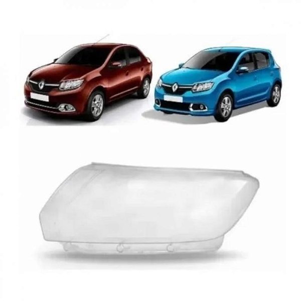 Lente do farol sandero e logan renault de 2014 a 2019 lado esquerdo