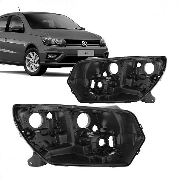 Carcaça de farol gol saveiro e voyage volkswagen de 2018 a 2023 lado direito foco duplo geração 8