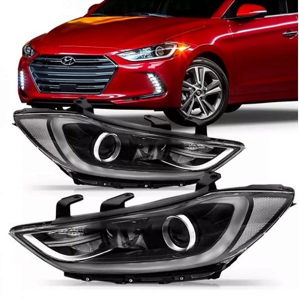 Farol elantra hyundai de 2017 a 2018 lado esquerdo elétrico com motor com projetor sem LED
