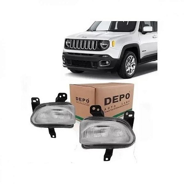 Lanterna renegade jeep de 2015 a 2018 dianteira lado direito cristal com dois furos