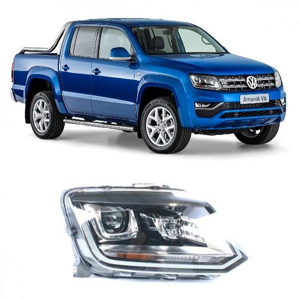 Farol amarok volkswagen de 2017 a 2024 lado direito elétrico com motor com LED
