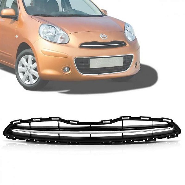 Grade radiador march nissan de 2010 a 2014 com friso cromado