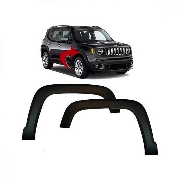 Moldura do paralama no vão da roda renegade jeep de 2015 a 2025 dianteira lado direito texturizada
