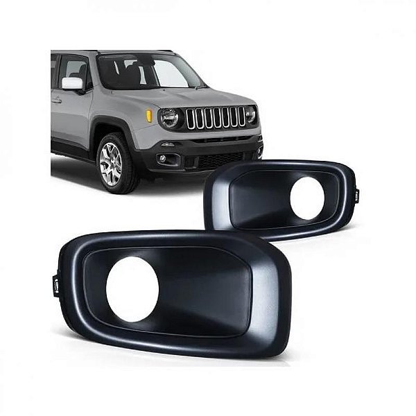 Grade do para choque renegade jeep de 2015 a 2018 dianteiro lado esquerdo com furo e com friso cromado longitude flex