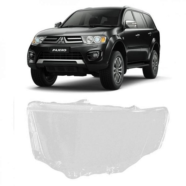 Lente de farol pajero dakar mitsubishi de 2009 a 2014 lado esquerdo