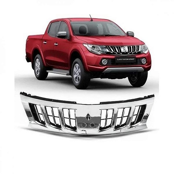Grade de radiador l200 triton sport mitsubishi de 2017 a 2025 cromada