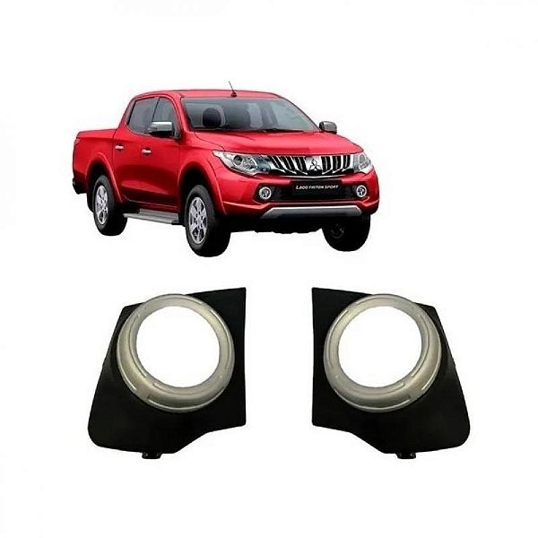 Grade de para choque triton sport mitsubishi de 2017 a 2025 dianteira lado esquerdo cinza com aro