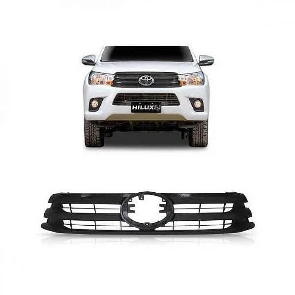 Grade do radiador hilux toyota de 2016 a 2017 preta lisa picape