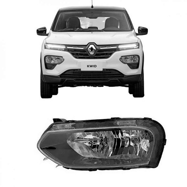 Farol kwid renault de 2022 a 2025 inferior lado esquerdo manual