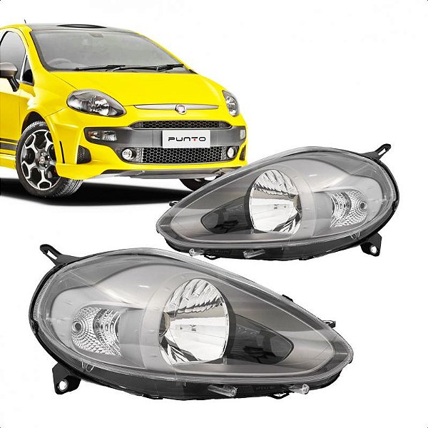 Farol punto fiat de 2013 a 2017 lado direito máscara cinza