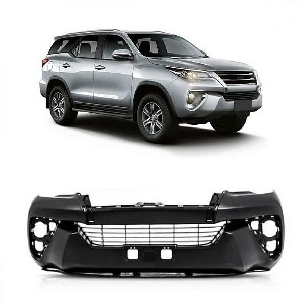 Para choque hilux sw4 toyota de 2016 a 2020 dianteiro preto liso com grade central