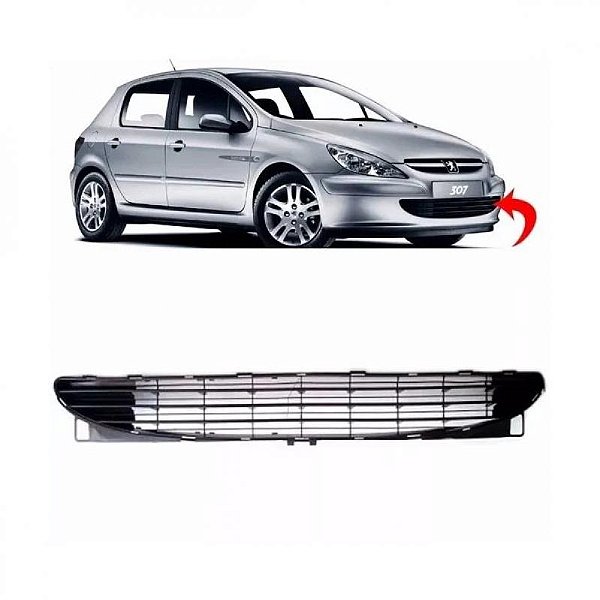 Grade para para choque 307 peugeot de 2003 a 2006 dianteira central