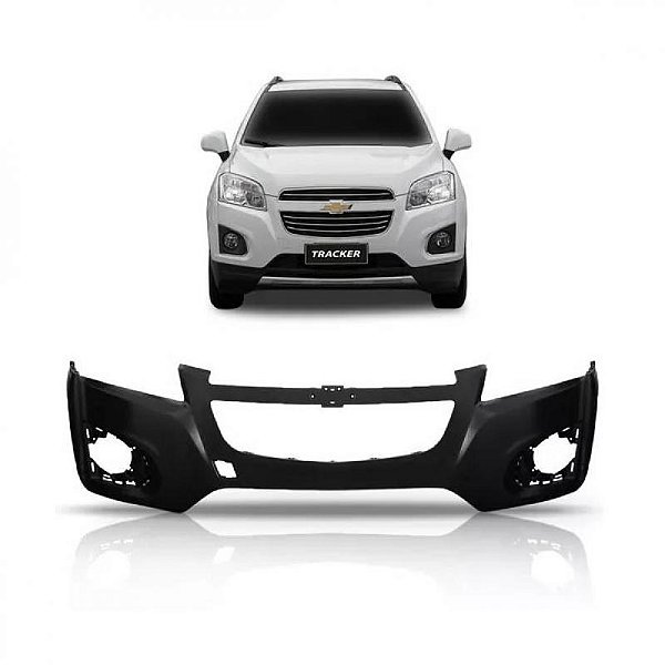 Para choque tracker chevrolet de 2014 a 2016 dianteiro preto sem grade