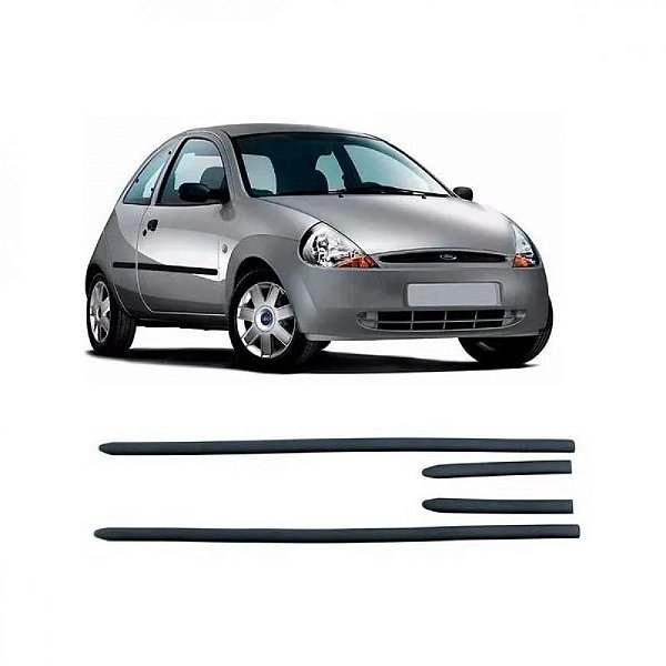 Friso ka ford de 1996 a 2001 lateral preto conjunto com quatro peças
