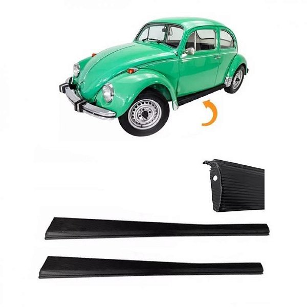 Estribo fusca volkswagen de 1966 a 1996 lado esquerdo preto modelo cibie