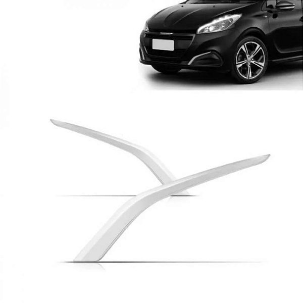 Friso da grade do para choque 208 peugeot de 2017 a 2020 dianteiro lado direito cromado