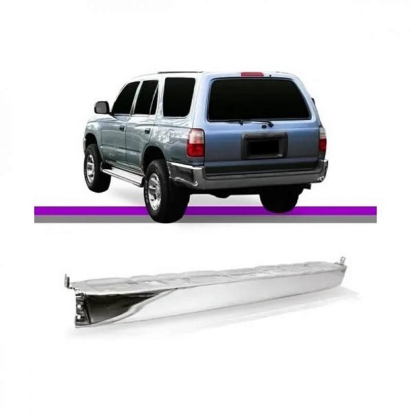 Para choque hilux sw4 toyota de 1996 a 2004 traseiro cromado tipo lâmina