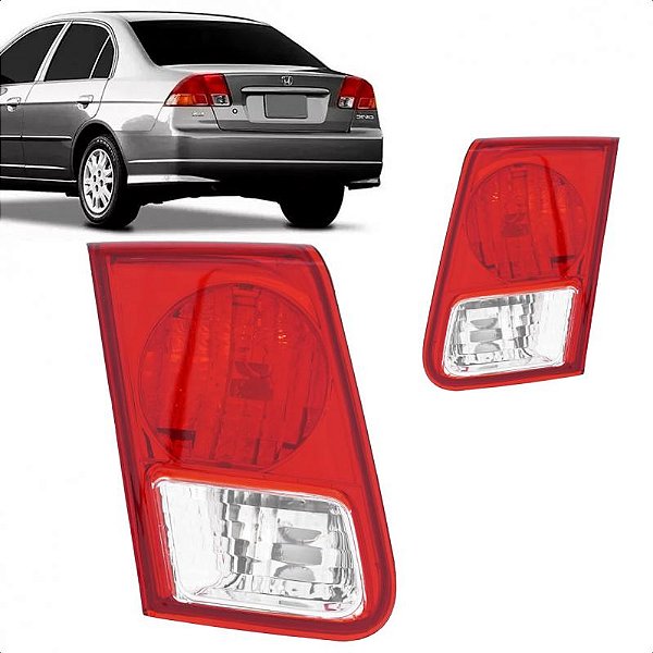 Lanterna civic honda de 2004 a 2006 lado direito traseira da tampa vermelha e cristal