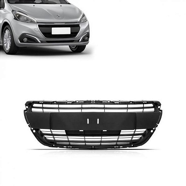 Grade do radiador 208 peugeot de 2017 a 2020 preta sem moldura versões active allure e griffe