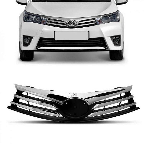 Grade do radiador corolla toyota de 2014 a 2017 cromada e preta