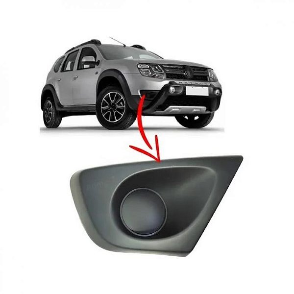 Grade do para choque duster oroch renault de 2016 a 2020 lado esquerdo preto sem furo